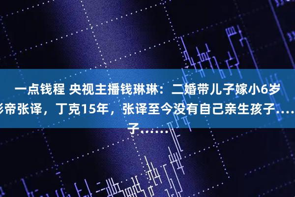 一点钱程 央视主播钱琳琳：二婚带儿子嫁小6岁影帝张译，丁克15年，张译至今没有自己亲生孩子……