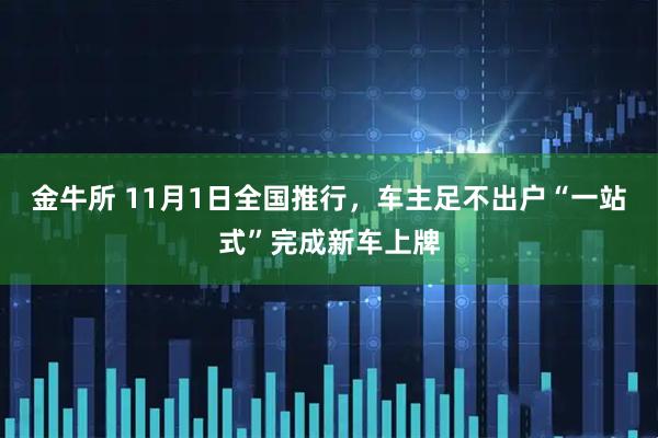 金牛所 11月1日全国推行,车主足不出户“一站式”完成新车上牌